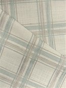 Crystal Blue and Grey Plaid Embroidery Fabric